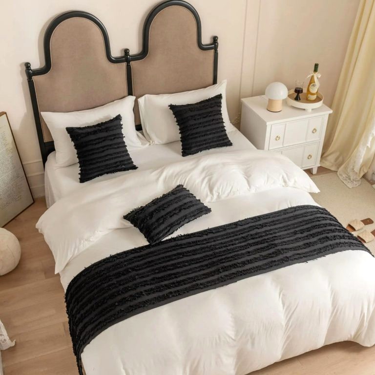 Chemin De Lit Matelassé 80x180 Cm Mellow Chic Rose/Blanc - Microfibre Bicolore Douce Et Élégante, Douceur D'Intérieur